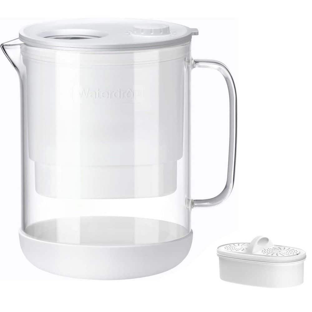 Glass Water Filter Pitcher with 1 + 1 Filters, NSF 53 42 and 372 Certified, 7-Cup, Easy to Clean, White price history on PriceWatchPro