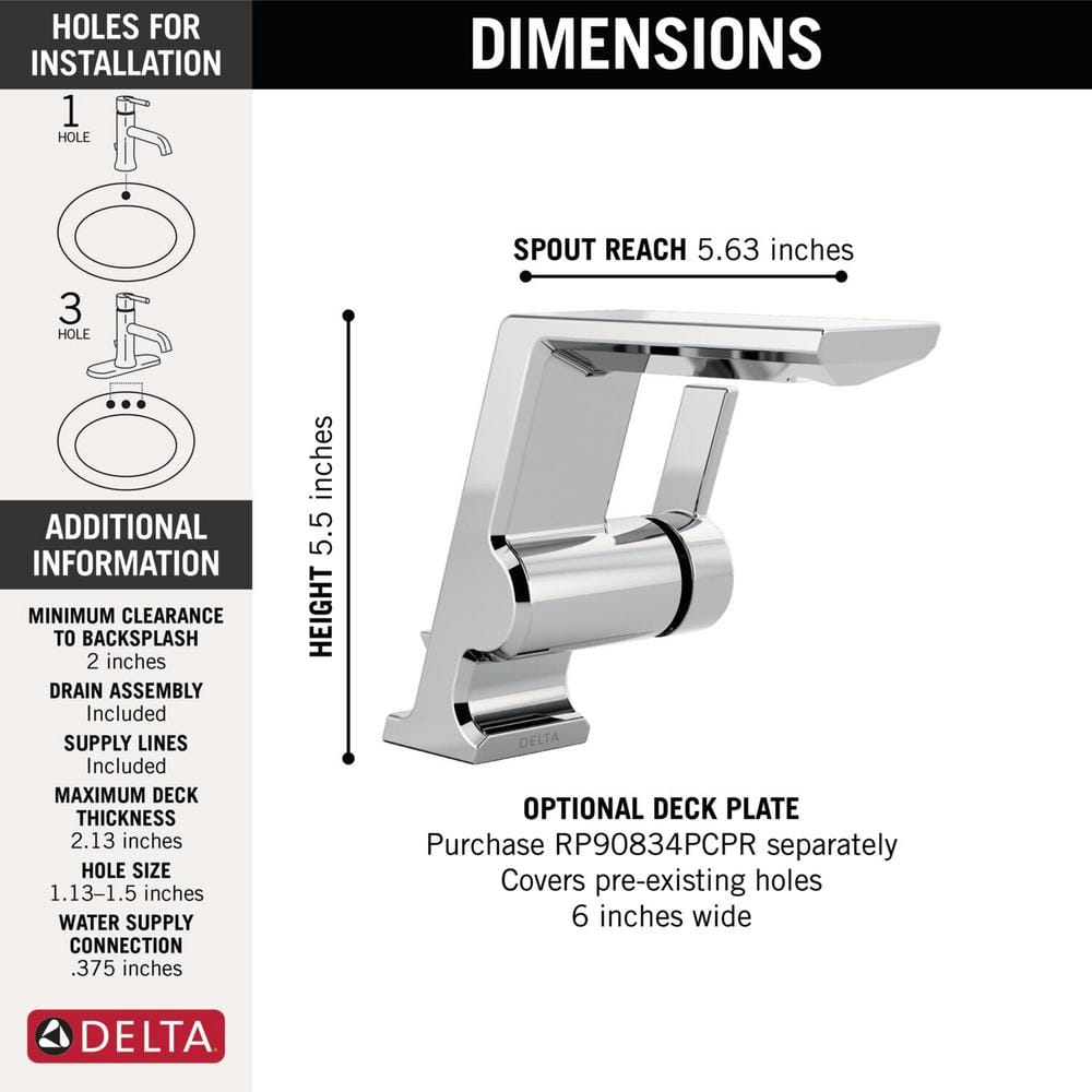 Lumicoat Chrome Single Hole Bathroom Faucet with DIAMOND™ Seal