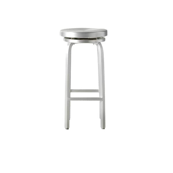 Home Decorators Collection Melanie 30 in. Brushed Aluminum Swivel Bar Stool