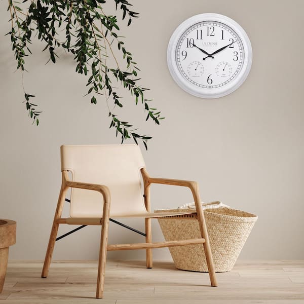 La Crosse Clock 404-3015 15 inch Indoor/Outdoor Wall Clock Brown