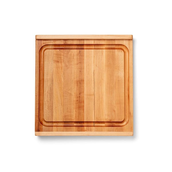 17.75 in. x 17.25 in. Rectangular Wooden Edge Grain Cutting Board