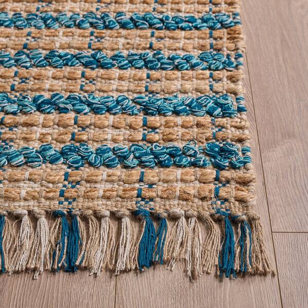 SAFAVIEH Cape Cod 4 ft. x 6 ft. Turquoise/Natural Plaid Area Rug