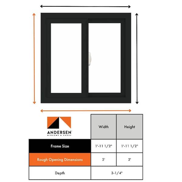 Andersen 23-1/2 in. x 23-1/2 in. 100 Series XO (Active Left) Black