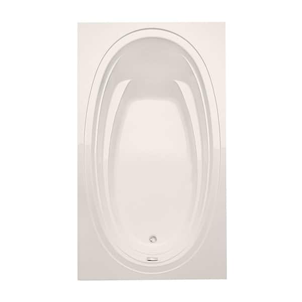 Alydar I 60 in. Acrylic Reversible Drain Rectangular Drop-In Soaking Bathtub in Biscuit