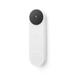 Nest Doorbell (Battery) Smart Wi-Fi Video Doorbell Camera Snow + Chromecast with Google TV (HD) - Snow