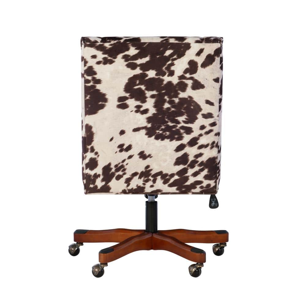 Modern Executive Swivel Office Chair in Brown Cow Print