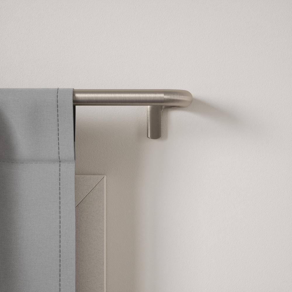 Nickel Room Darkening Wrap Around Curtain Rod, 30-84 Inches