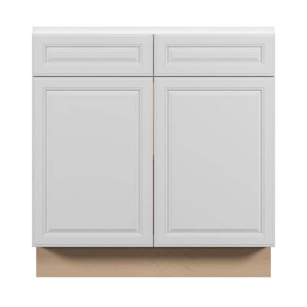 Brighton Raised 36 in. W x 34.5 in. H x 18 in. D Plywood Assembled Bath Base Cabinet in Painted White
