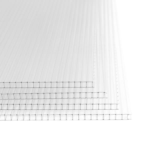 Wellco 36 in. x 72 in. x 1/4 in. (6 mm) Multiwall Polycarbonate Sheet Outdoor Garden Waterproof Non-Glare(5-Pack)