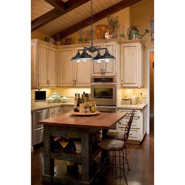 Iron Hill 4-Light Oil Rubbed Bronze Convertible Chandelier/Semi Flush Mount