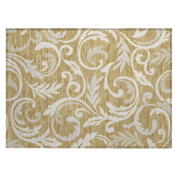 Chantille Machine Washable Indoor/Outdoor Abstract ACN3102 Gold 3 ft. x 4 ft. Area Rug