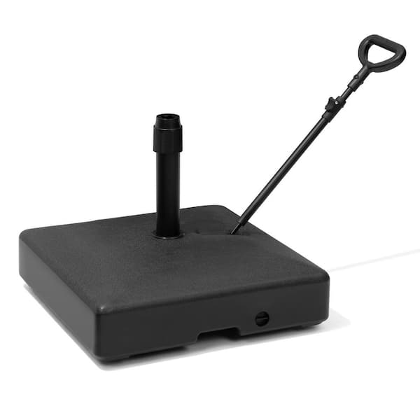 Crestlive Products 99 lbs. HDPE Fillable Metal Square Upright Patio Umbrella Base in Black
