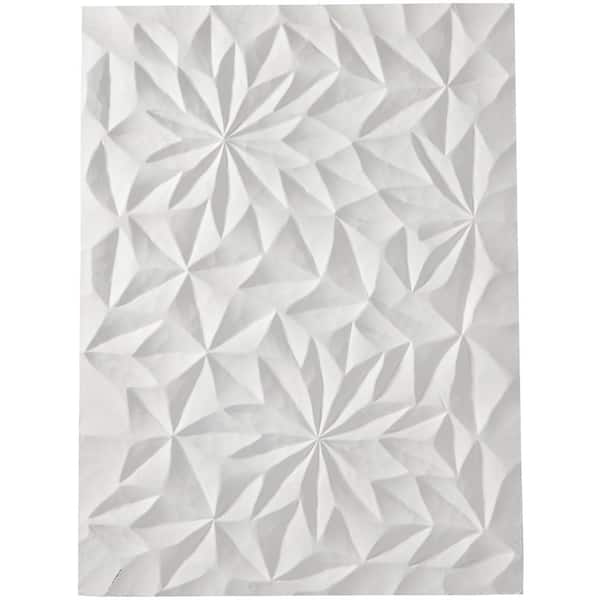 CosmoLiving by Cosmopolitan 24 in. x  32 in. Wooden White Carved Geometric Wall Decor