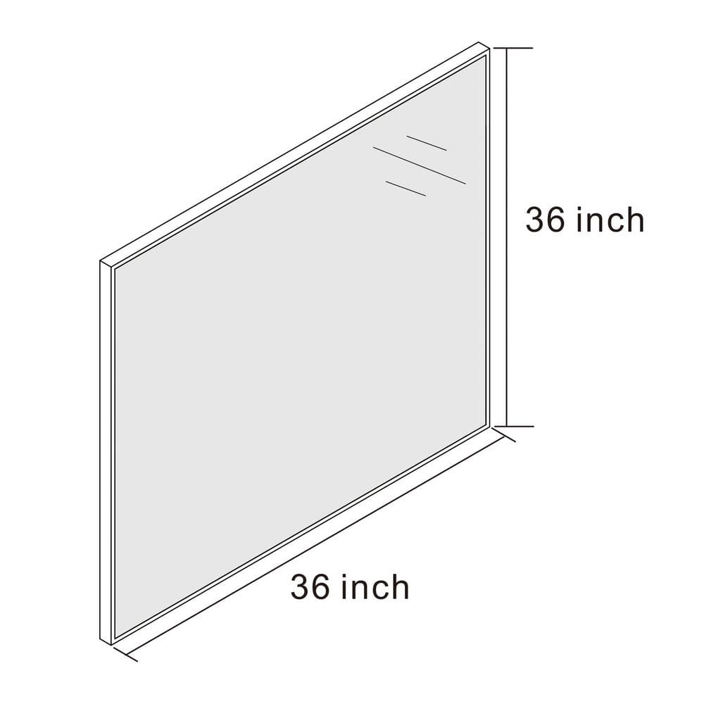 Klajowp 36 in. W x 36 in. H Small Rectangle Aluminum Alloy Framed Wall ...