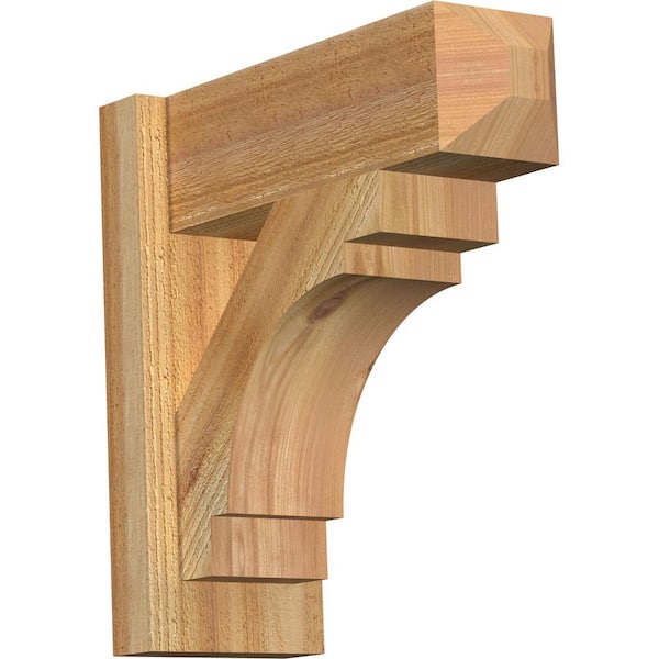 Ekena Millwork 6 in. x 16 in. x 16 in. Western Red Cedar Merced Craftsman Rough Sawn Outlooker
