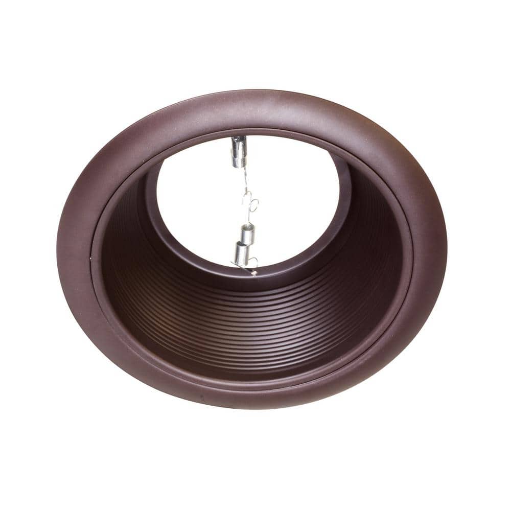 6-Inch White and Oil Rubbed Bronze Aluminum Recessed Baffle Trim