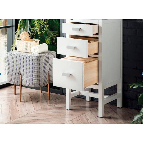 James Martin Vanities Addison 15-in x 34.4-in x 15-in Glossy White Soft Close Bathroom Wall Cabinet