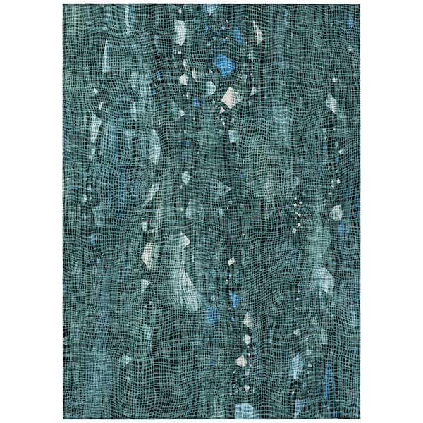 Addison Rugs Chantille Machine Washable Indoor/Outdoor Abstract ACN2092 Teal 2 ft. 6 in. x 3 ft. 10 in. Area Rug