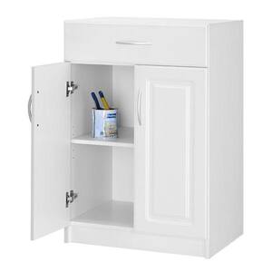 Select 18.62 in. D x 23.98 in. W x 35.98 in. H White 2-Door Base Cabinet Wood Closet System with Drawer