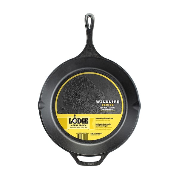 Lodge Wildlife Series 13.25 in. Cast Iron Turkey Skillet