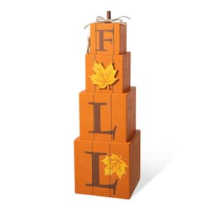 25.5 in. H Halloween and Fall Wood Reversible Boxed Porch Decor