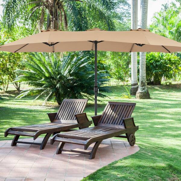 TIRAMISUBEST 15 Aluminum Outdoor Market Patio Umbrella with UV