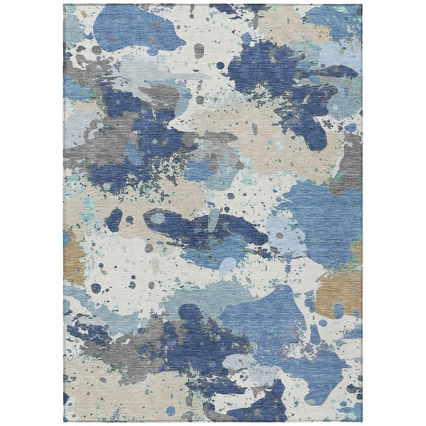 Addison Rugs Chantille Machine Washable Indoor/Outdoor Abstract ACN2217 Denim 2 ft. 6 in. x 3 ft. 10 in. Area Rug