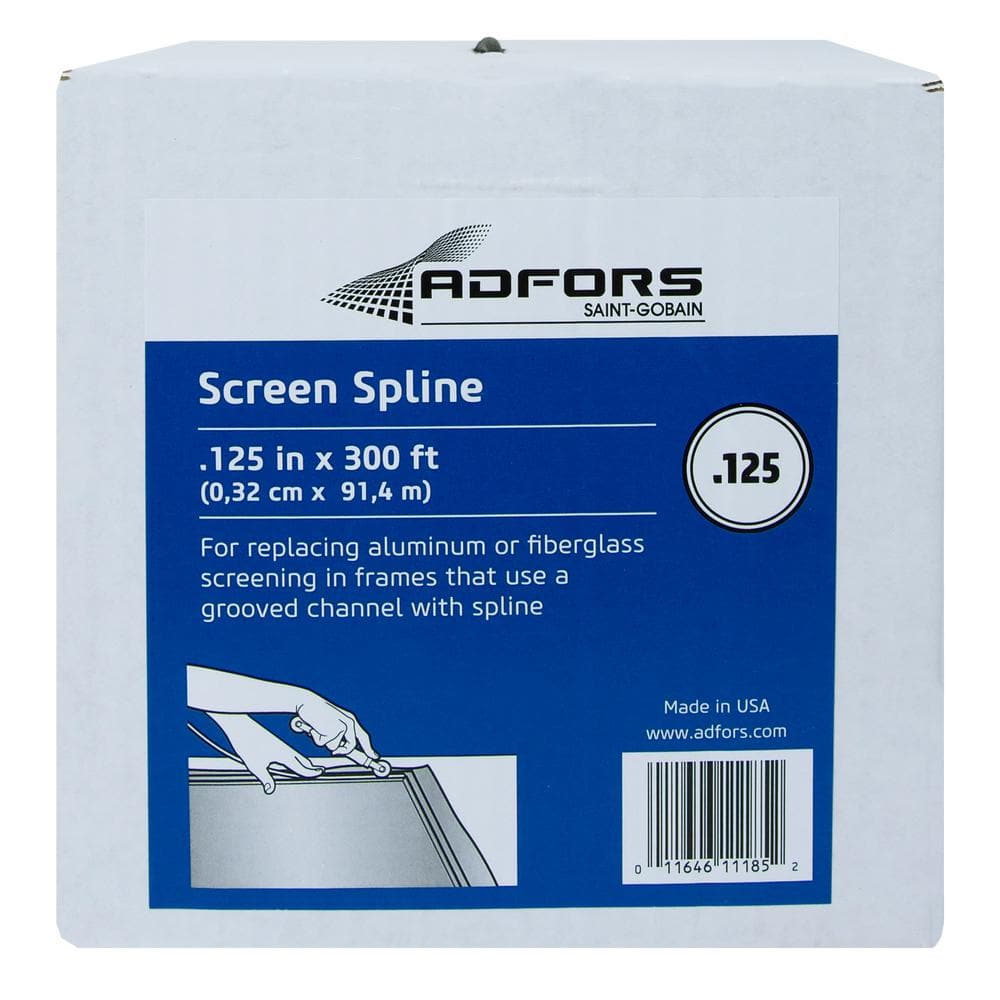 0.125 in. x 300 ft. Black Screen Spline for Windows and Doors