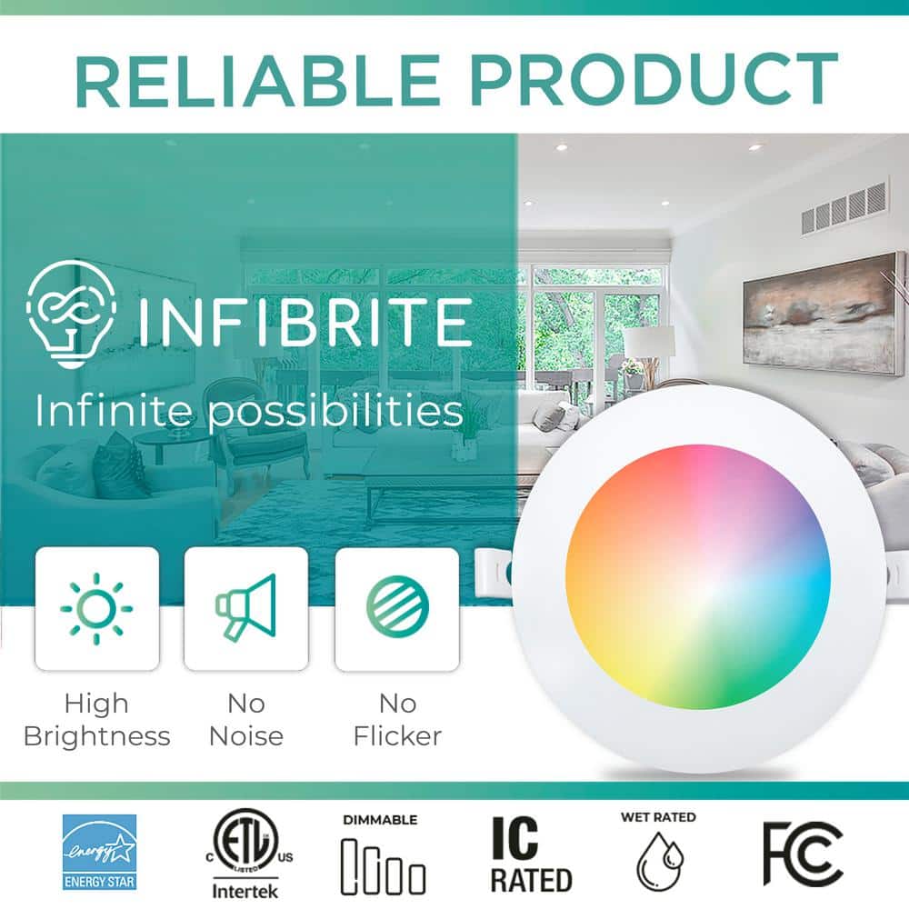 6'' White LED Canless Recessed Lighting Kit with Smart Control