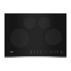 30 in. Glass Electric Induction Cooktop in Stainless Steel with 4 Elements including Quick Cleanup