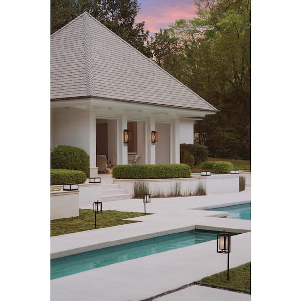 HINKLEY Max 2-Light Low Voltage LED Black Aluminum Weather Resistant Pier Mount Light with LED Bulbs Included