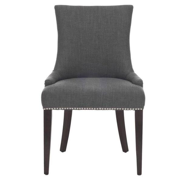 Unbranded Becca Blue & Grey Linen & Leather Dining Chair