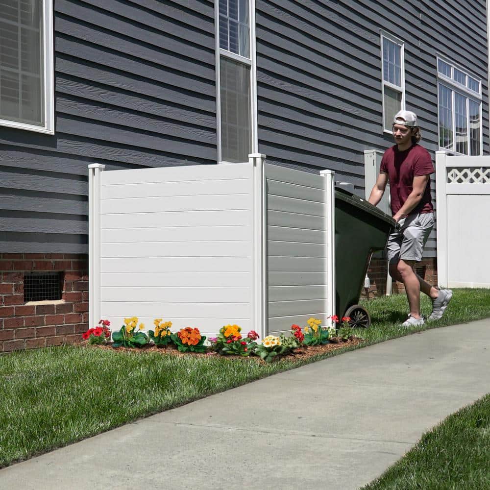 4ft x 4ft White Vinyl No-Dig Privacy Fence Panels