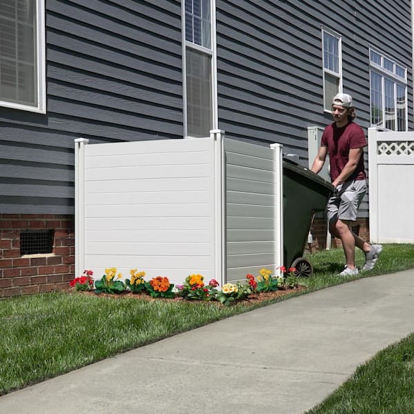 4 ft. x 4 ft. Premium White Vinyl Privacy Fence Panel Screen Enclosure