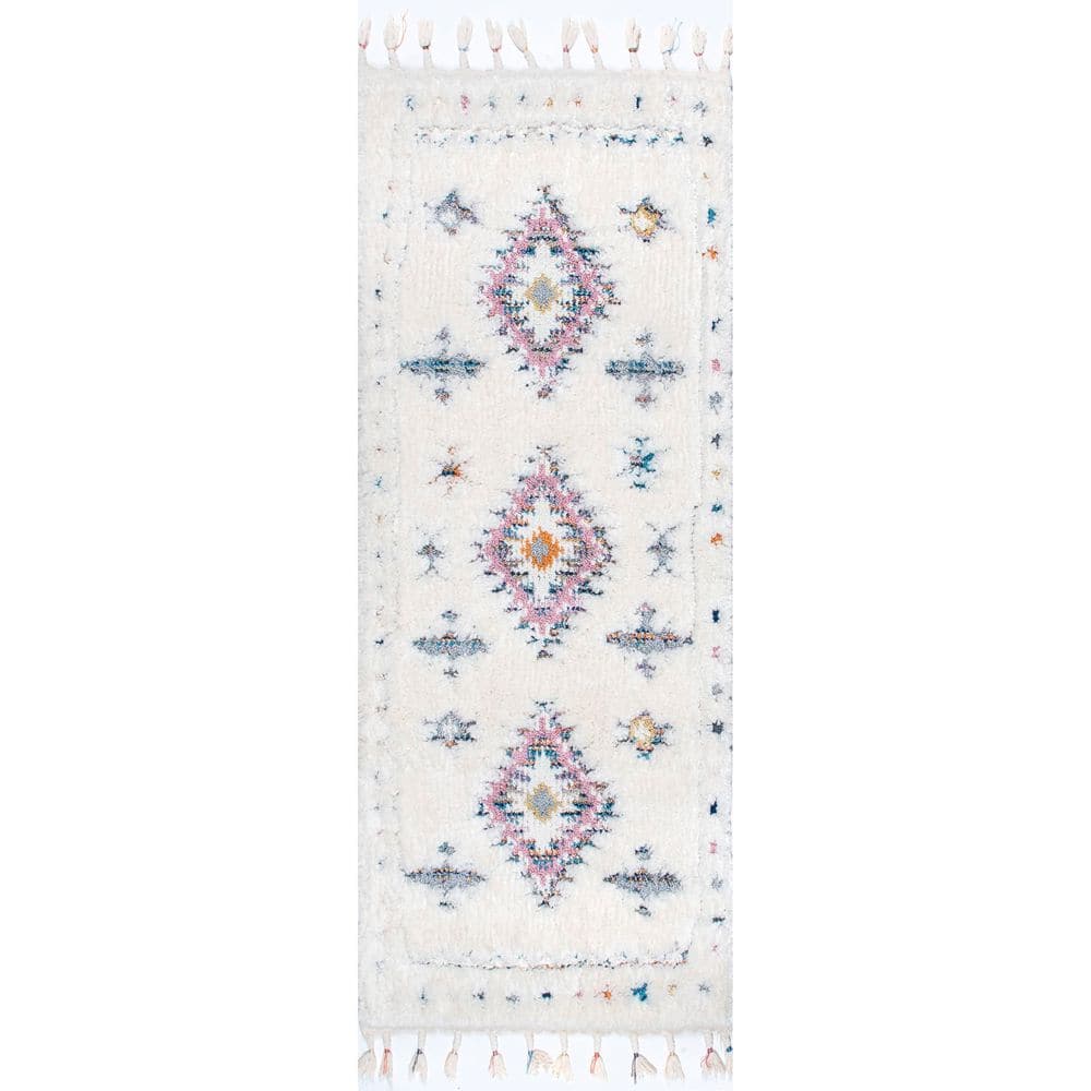 Jocelyn Carved Tribal Shag White 2 ft. 6 in. x 12 ft. Indoor Runner Rug price history on PriceWatchPro