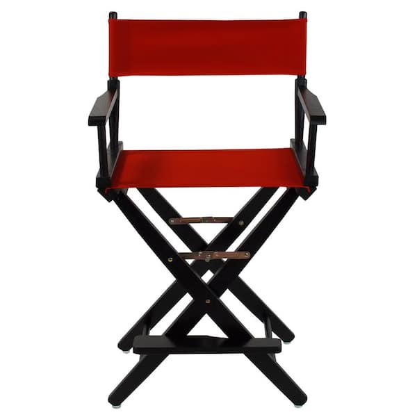 American Trails 24 in. Extra-Wide Black Frame/ Red Canvas New, Solid Wood Folding Chair (Set of 1)