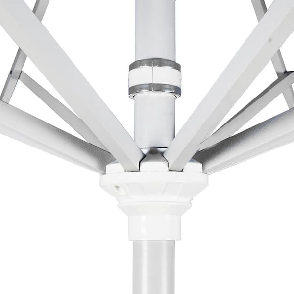 bambrella patio umbrella Bambrella Levante Wood 6.5 x 10 Foot Rectangular Pulley Lift Outdoor Patio  Umbrella