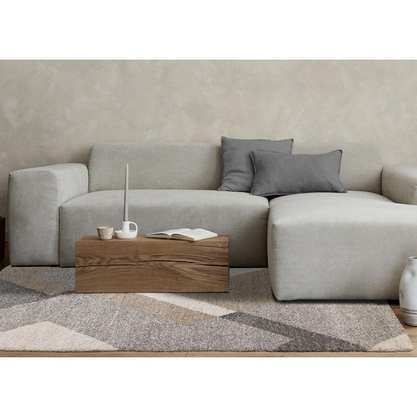 Botaniq Collections 5 ft. x 8 ft. Grey Geometric Indoor Area Rug