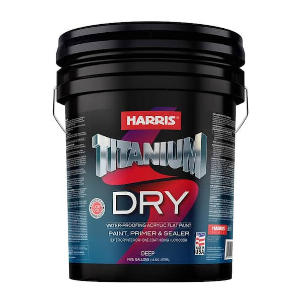 Harris Titanium Dry 5 gal. Flat Acrylic Base Tintable Paint with Primer