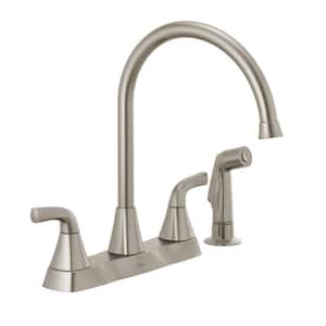 Parkwood 2-Handle Standard Kitchen Faucet with Side Sprayer in Stainless