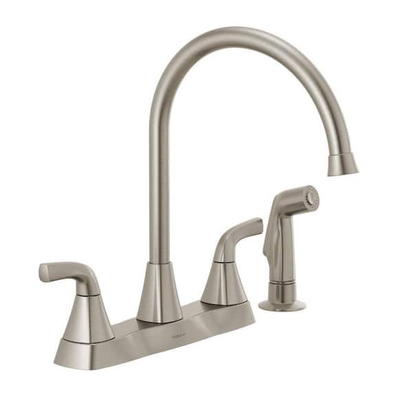 Peerless Parkwood 2-Handle Standard Kitchen Faucet with Side Sprayer in Stainless