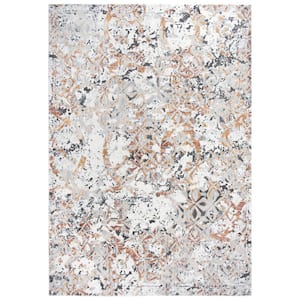 Lavish Ivory/Rust 5 ft. 3 in. x 7 ft. 6 in. Medallion Area Rug