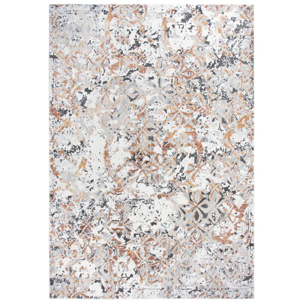 Lavish Ivory/Rust 7 ft. 10 in. x 9 ft. 10 in. Medallion Area Rug ...