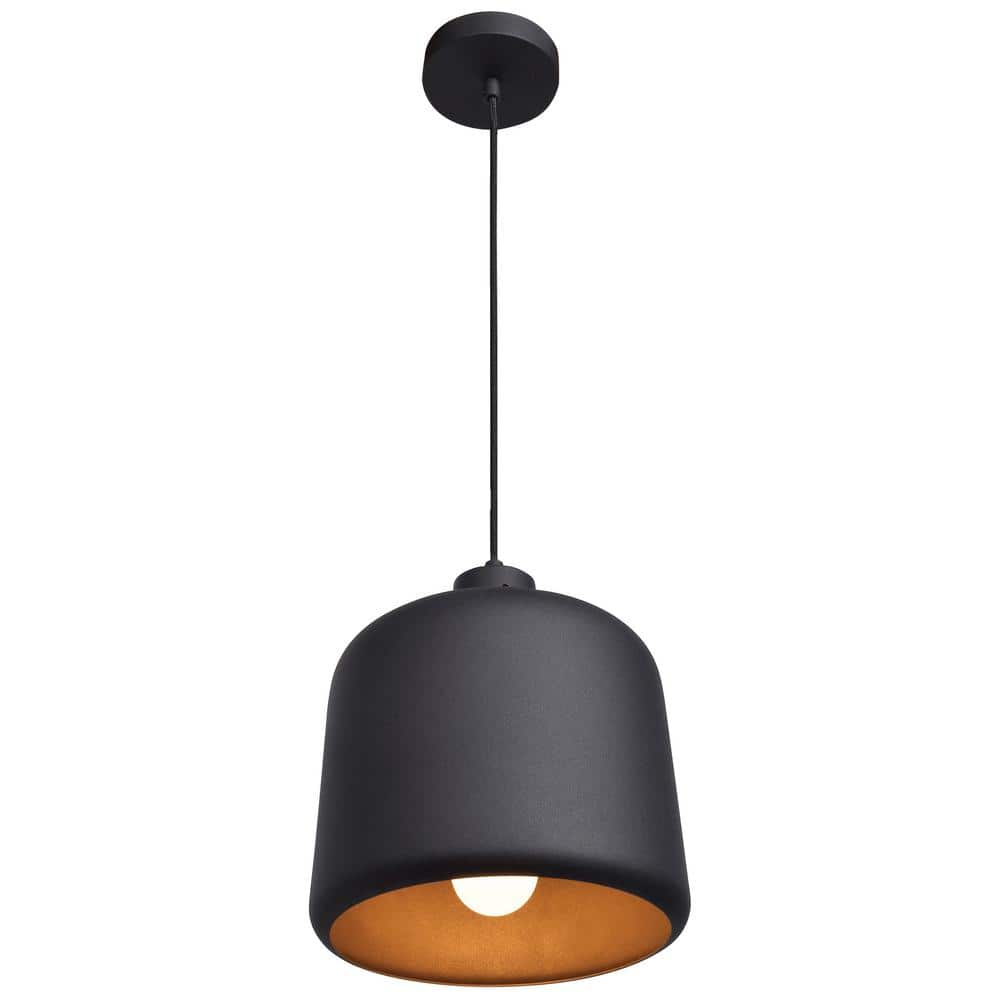 Nostalgia 10.5 in. H 1-Light Matte Black Pendant