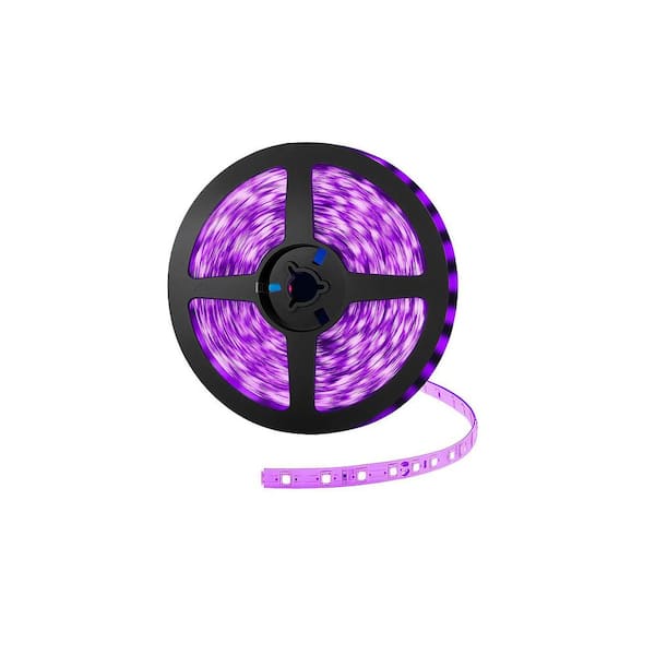 20 ft. Integrated LED Black Strip Light Fixture Flexible UV Blacklight for Indoor Fluorescent Party Stage and Room Decor