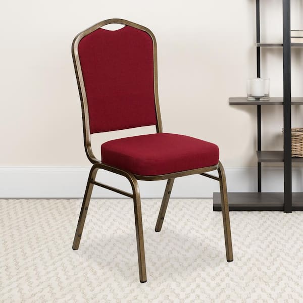 Carnegy Avenue Fabric Stackable Chair in Burgundy CGA-FD-0848-BU