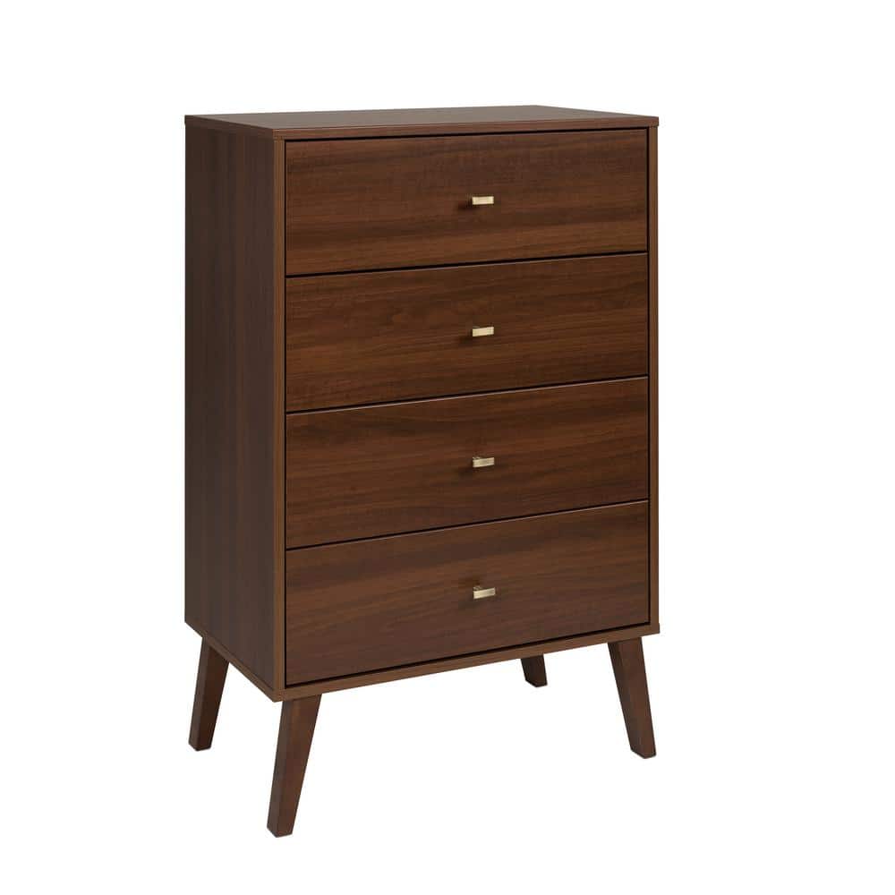 Milo Mid Century Modern 4-Drawer Cherry Chest 41 in. H x 26.5 in. W x 16 in