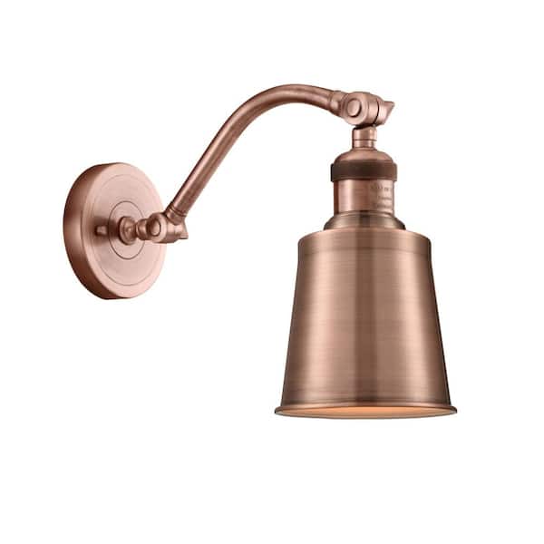 Addison 1-Light Antique Copper Wall Sconce with Copper Metal Shade