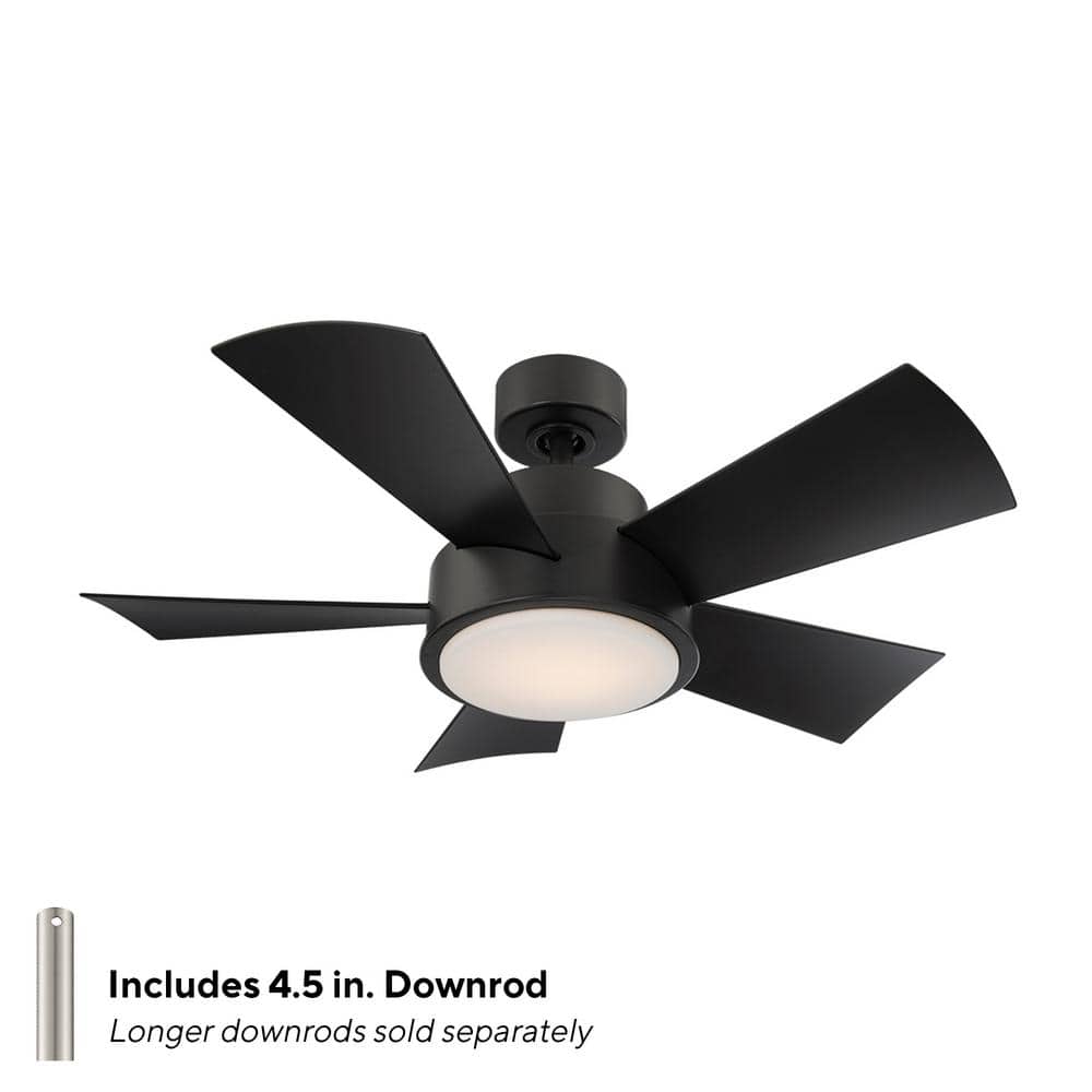 Vox 38" Matte Black Smart Ceiling Fan with LED Light and Remote