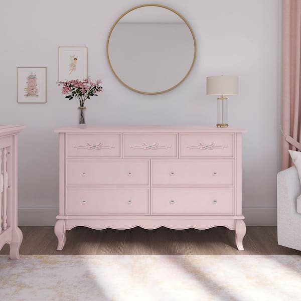 Evolur Aurora Nightstand Evolur Aurora Blush Pink Double Dresser